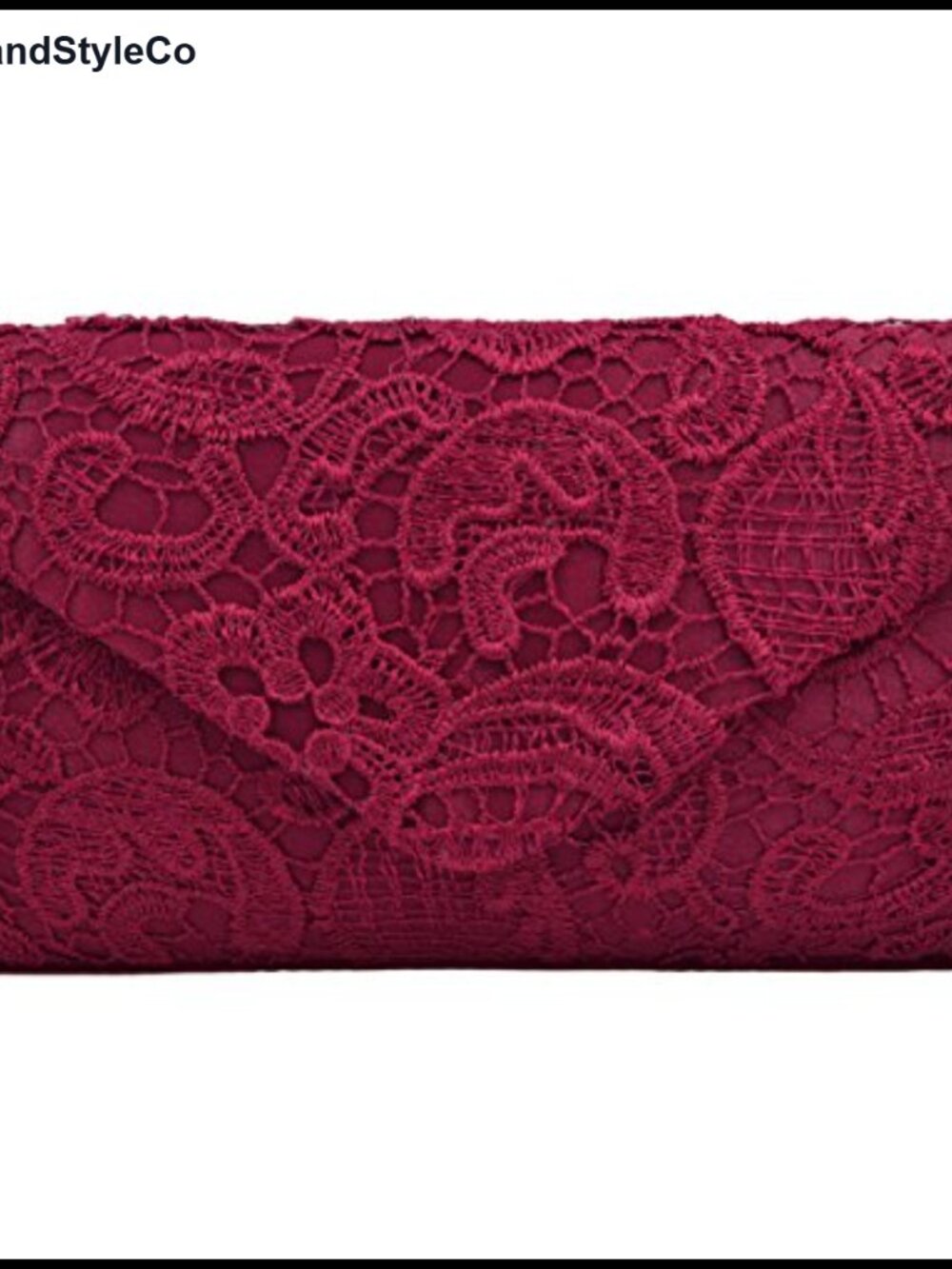 Lace Paisley Floral Satin Envelope Flap Clutch Evening Bag Chain Strap